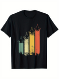 Men's T-Shirt Faded Retro Arrows With Rising Jet Planes Silhouette Graphic