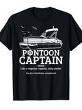 Men's T-Shirt Pontoon Captain With Flying Birds Over Calm Water Boat