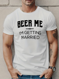 Men's T-Shirt Beer Me Bold Statement With Clean Modern Font On White T Shirt