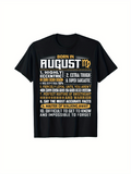 Men's T-Shirt Born In August With Bold Lettering Virgo Zodiac Black Shirt