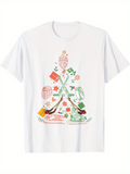 Men's T-Shirt Vintage Christmas Ornaments With Holiday Gifts Surrounding A Decorative Tree