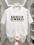 Men's T-Shirt Brooklyn NYC Bold Urban Graphic With Arrow Accents White Tee