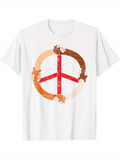Men's T-Shirt Diverse Hands Forming A Peace Symbol On Crisp White Fabric T Shirt