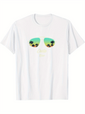 Men's T-Shirt Sunset Palm Trees Reflected In Colorful Sunglasses Graphic