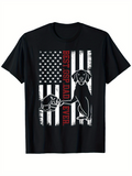 Men's T-Shirt Best GSP Dad Ever Pawprint Pattern Under Dog Silhouette