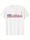 Men's T-Shirt Washington DC Monuments With Stars And Stripes Flag Motif