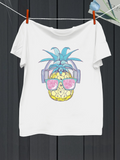 Men's T-Shirt Chill Summer Vibes With Funky Headphones Wearing Pineapple