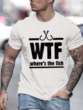 Men's T-Shirt WTF Where Is The Fish Vintage Hook Graphic Fishing Shirt