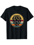 Men's T-Shirt Vintage Retro Colored Stripes With a Large Hop Plant