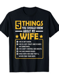 Men's T-Shirt Five Things You Should Know Bold Yellow Funny Quote Wife