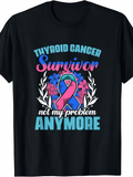 Men's T-Shirt Thyroid Cancer Survivor Floral Ribbon With Positive Message T Shirt