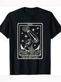 Men's T-Shirt The Hairstylist Under Starry Night With Tattooed Hand And Roses