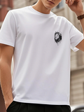 Men's T-Shirt Urban Artistic Ink Splash Around A Stylized Human Face