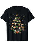 Men's T-Shirt Whimsical Toucans Perched Among Festive Christmas Tree Lights