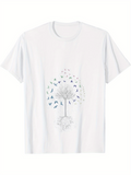 Men's T-Shirt Delicate Tree Surrounded By Flying Birds In Gentle Motion Tree