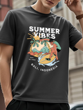 Men's T-Shirt Summer Vibes Surfboards Palm Trees And Tropical Island Beach