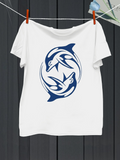 Men's T-Shirt Tribal Swirl With Majestic Dolphins Dancing In Circular Pattern Dolphin