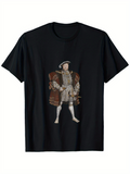 Men's T-Shirt Vintage Royal Clothing With Jewel Accents Depicting Majestic Noble Standing Man