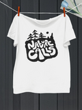 Men's T-Shirt Nature Calls Stylized Text With Pine Trees And Sunrise Above Wilderness