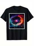 Men's T-Shirt Colorful Cosmic Swirl With Vivid Nebulae Encircling Fiery Glowing Galaxy Center
