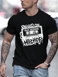 Men's T-Shirt Raised On Old School Vibes With Graffiti Cassette And Hip Hop Tape