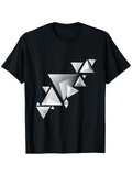 Men's T-Shirt Geometric Abstract Metallic Style Triangles In Sliced Composition