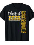 Men's T-Shirt Class Of 2026 Bold Gold Letters With Senior Typography