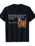 Men's T-Shirt Bourbon Has Never Been Recalled For Ecoli Suck It Lettuce With Whiskey Glass And Ice Cubes Drink