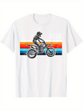 Men's T-Shirt Utah Vintage Sunset Rainbow Stripes With Riding Motocross Bike