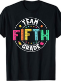 Men's T-Shirt Colorful Graphic Elements Surrounding The Team Fifth Grade Typography