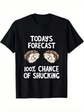 Men's T-Shirt Todays Forecast With Open Oysters And Pearl Shells T Shirt
