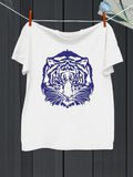 Men's T-Shirt Abstract Wild Pattern With Symmetrical Blue Graphic Tiger