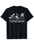 Men's T-Shirt Taking Notes Playful Stick Figures Dancing Around Musical Notes