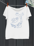Men's T-Shirt Love Surrounded By Abstract Flowers With Underwater Whale