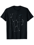 Men's T-Shirt Night Sky Stars Forming Orion Constellation Pattern Black T Shirt