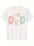 Men's T-Shirt Playful Pastel Letters And Goose With A Pink Balloon Dad