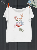 Men's T-Shirt Cheers Salud Cin Cin Sante Prost With Hand Drawn Colorful Cocktail Glasses