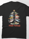 Men's T-Shirt Merry Fishmas Colorful Trout Arranged In Christmas Tree Shape