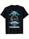 Men's T-Shirt Being A Gemini So I Learned To Play The Washboard With Crown Emblem And Decorative Banners