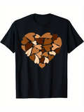Men's T-Shirt Layered Warm Toned Hand Drawn Hearts Forming A Central Heart Shape