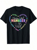 Men's T-Shirt Loving Thoughtful Words With Colorful Stethoscope Heart Manager