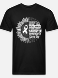 Men's T-Shirt Dementia Awareness With White Ribbon Sunflower Hearts And Inspirational Quote Daughter
