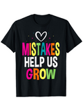 Men's T-Shirt Mistakes Help Us Grow Colorful Bold Letters On Inspirational Heart T Shirt