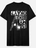 Men's T-Shirt Is My Bike Okay Distressed Grungy Letters With Tire Marks Pattern