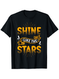 Men's T-Shirt Shine Like The Stars Radiant Lettering With Golden Banner Accents And Shimmering Details Stars