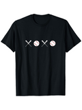 Men's T-Shirt Minimalist Design With Baseball Bats And Balls Arranged Geometric Pattern