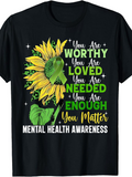 Men's T-Shirt You Matter Colorful Sunflower With Bold Inspirational Text Design T Shirt