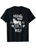 Men's T-Shirt Original Mama Wolf Surrounded By Forest And Fire In The Wilderness Wolf