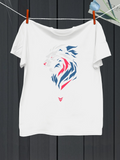 Men's T-Shirt Bold Dynamic Striped Brushwork Elements Shaping The Majestic Lion