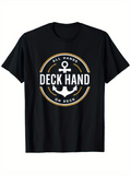 Men's T-Shirt All Hands On Deck Nautical Rope Circle With Anchor Deck Hand